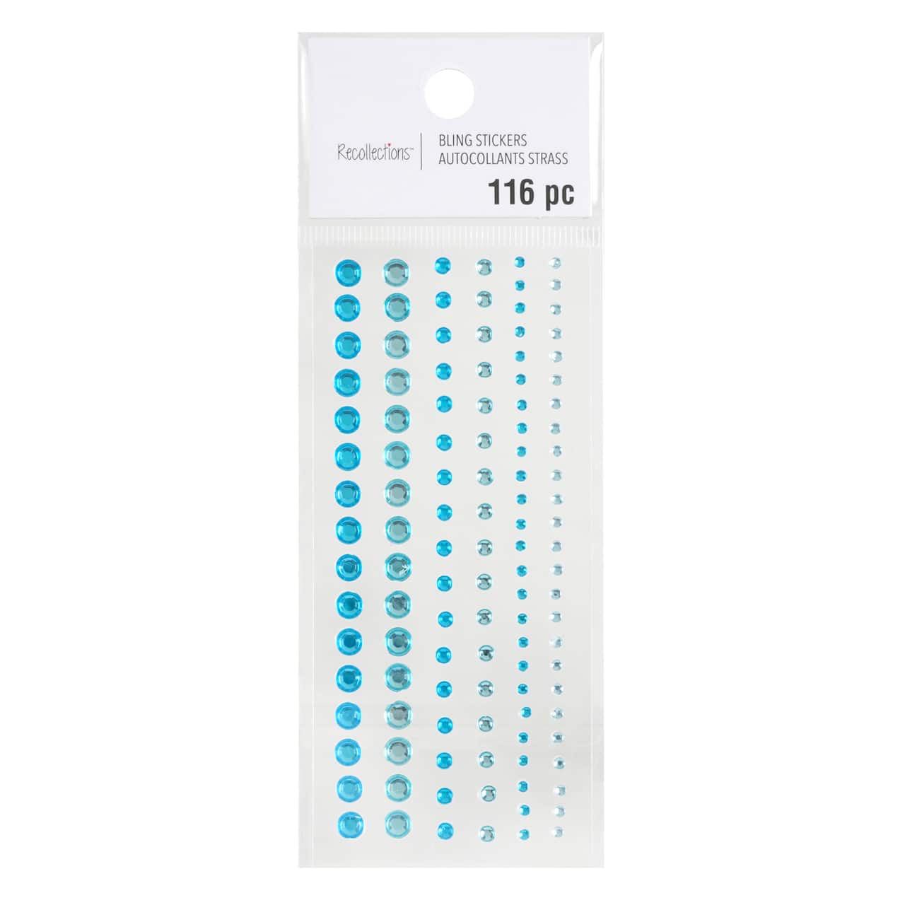 12 Packs: 116 ct. (1392 total) Turquoise Assorted Rhinestone Stickers by Recollections™